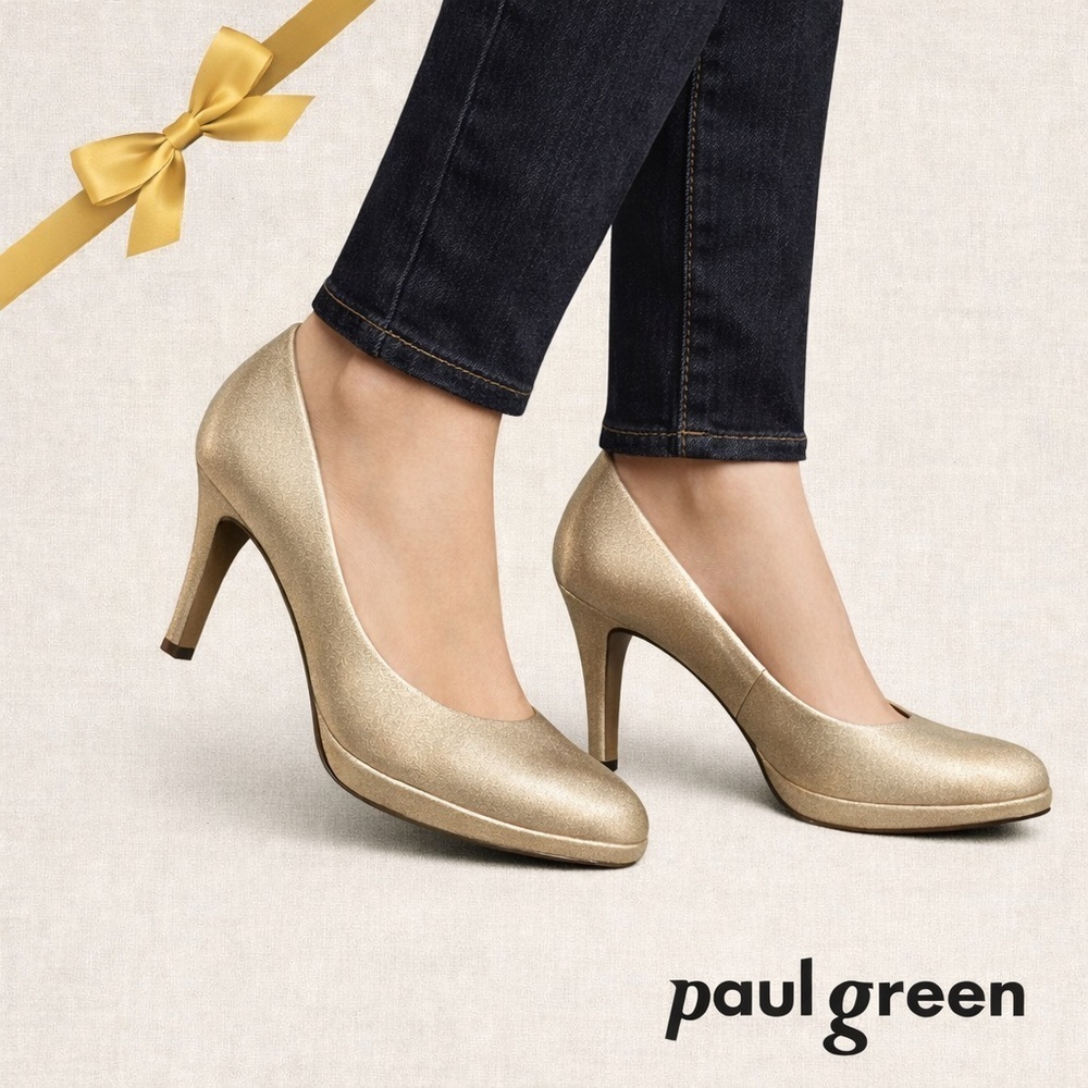 Paul Green Gold Stiletto Heels Size 7